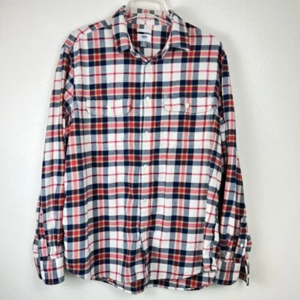 Old Navy Men’s XL Flannel Shacket Shirt Jacket Button Up Over-shirt Casual warm - Picture 1 of 7